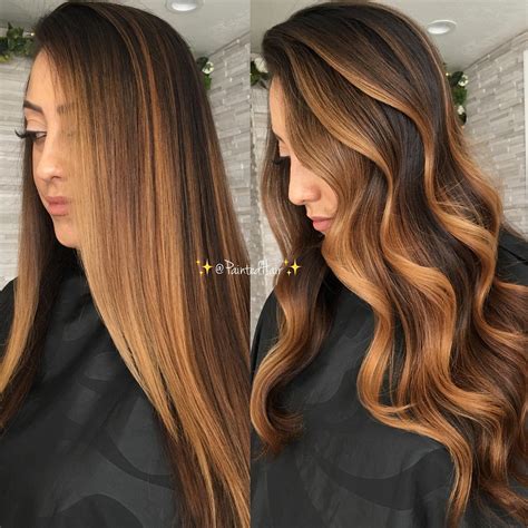 balayage caramel haarfarbe|caramel balayage on brown hair.